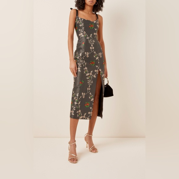 Markarian Dresses & Skirts - Markarian Floral Print Monroe Corset Dress Black 4 NWT